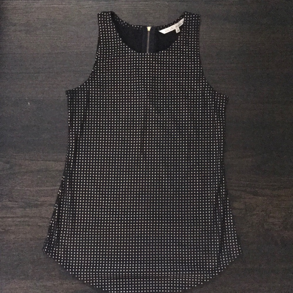 Rachel-Rachel Roy Gold and Black Polka Dot Top